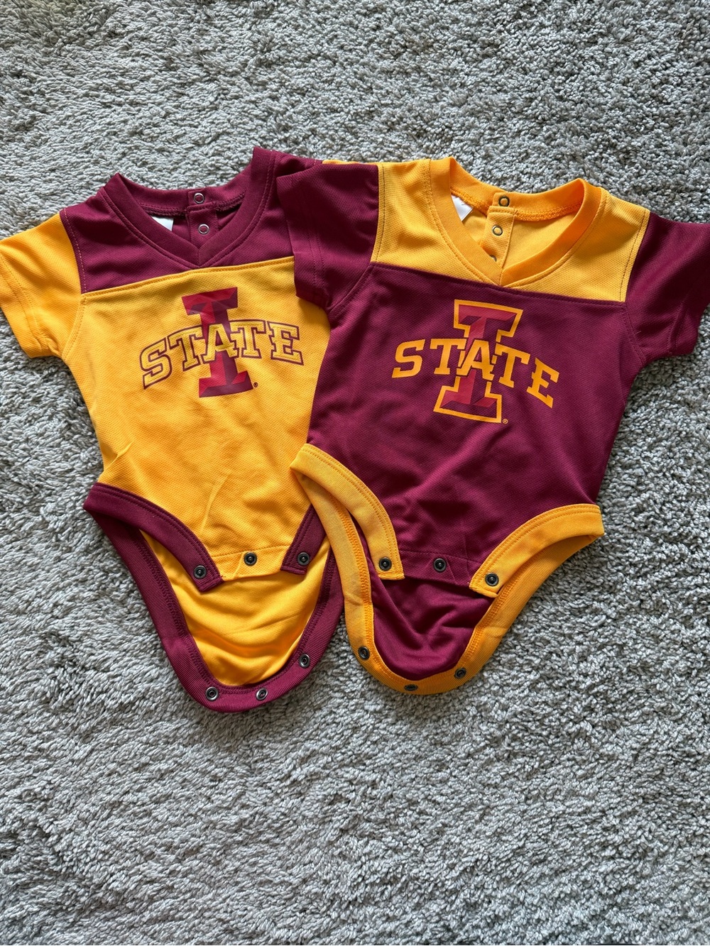 Maroon and Gold Iowa state Cyclones onesies